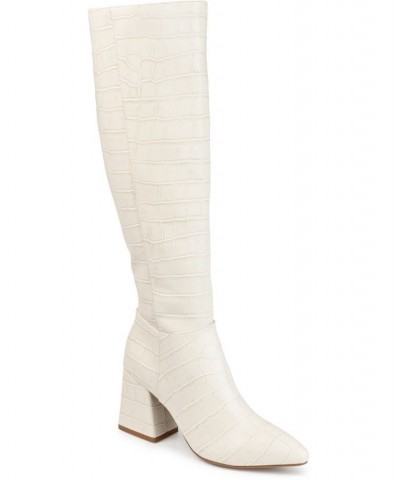 Women's Landree Wide Calf Tall Boots Ivory/Cream $49.00 Shoes