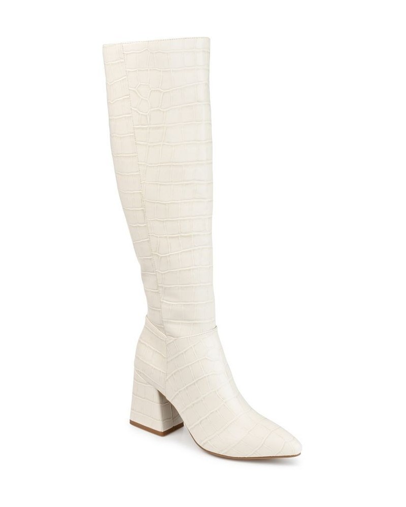 Women's Landree Wide Calf Tall Boots Ivory/Cream $49.00 Shoes