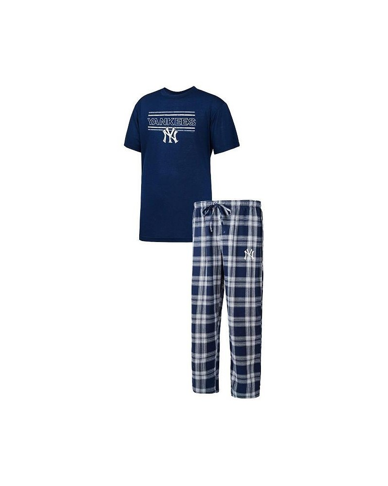 Men's Navy, Gray New York Yankees Badge T-shirt and Pants Sleep Set $31.79 Pajama