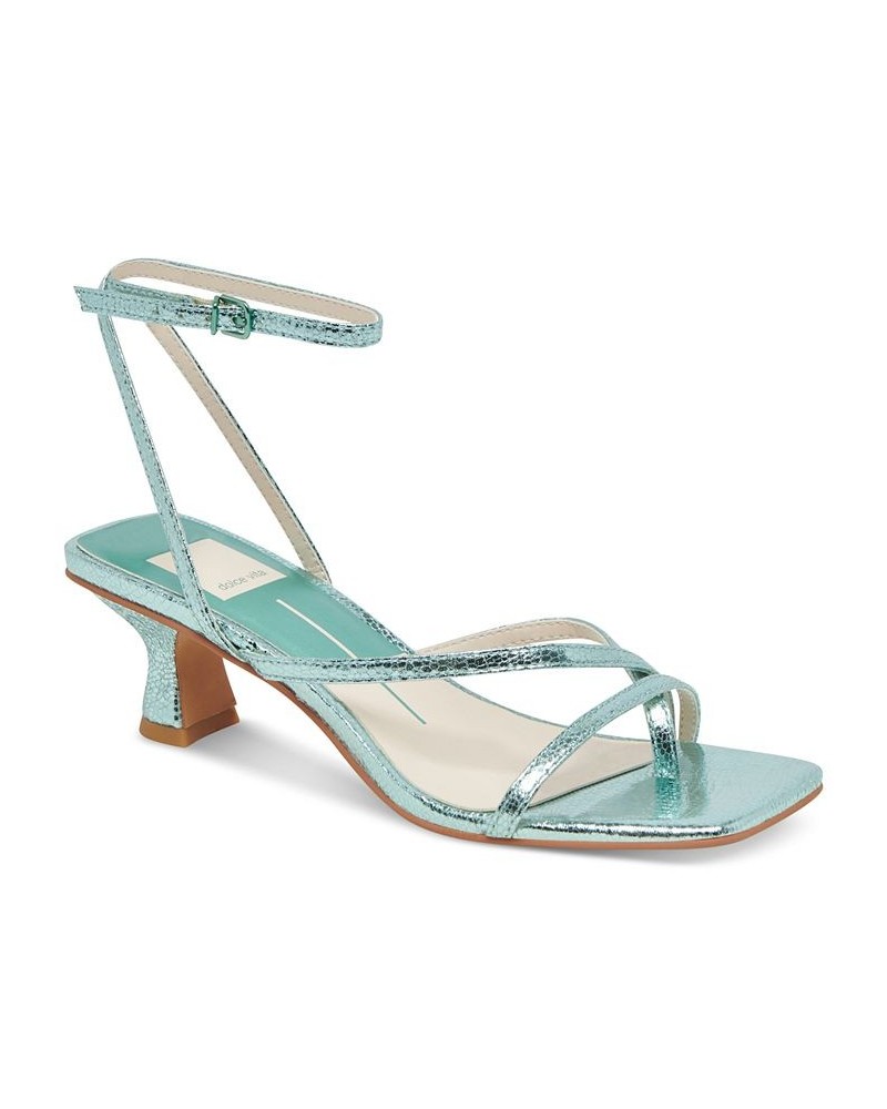 Women's Baylor Strappy Kitten-Heel Sandals Blue $34.10 Shoes