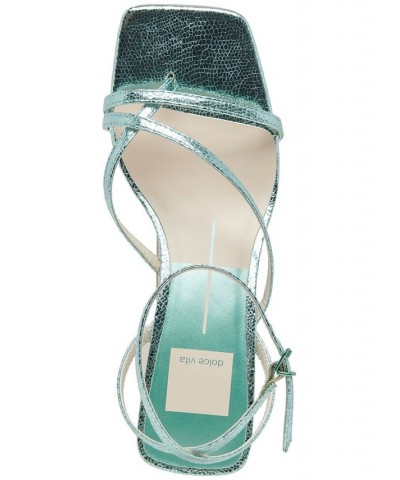 Women's Baylor Strappy Kitten-Heel Sandals Blue $34.10 Shoes