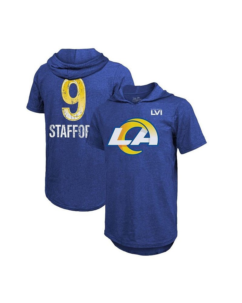 Men's Threads Matthew Stafford Royal Los Angeles Rams Super Bowl LVI Name Number Short Sleeve Hoodie T-shirt $22.44 T-Shirts