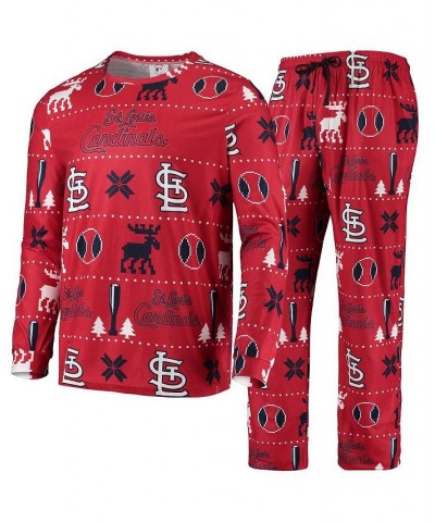Men's Red St. Louis Cardinals Ugly Pajama Set $38.49 Pajama