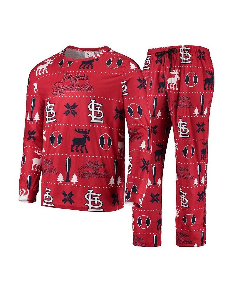 Men's Red St. Louis Cardinals Ugly Pajama Set $38.49 Pajama