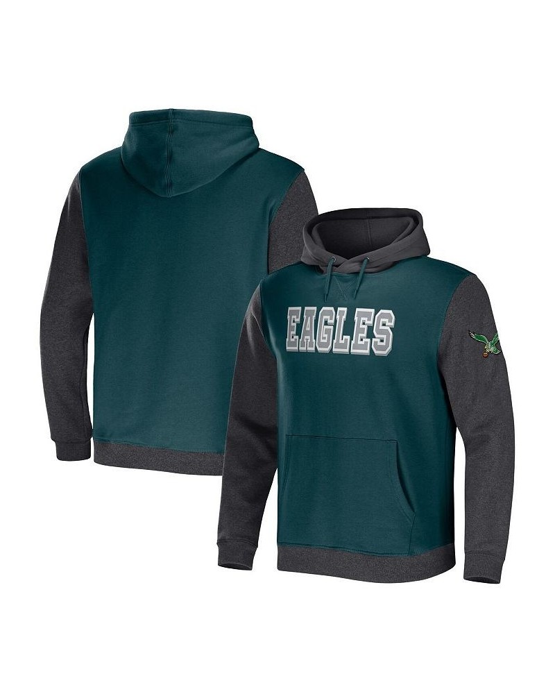 Men's NFL x Darius Rucker Collection by Midnight Green, Charcoal Philadelphia Eagles Colorblock Pullover Hoodie $35.18 Sweats...