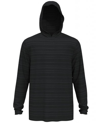 Men's Textured Stripe Performance Golf Hoodie Gray $19.76 Sweatshirt