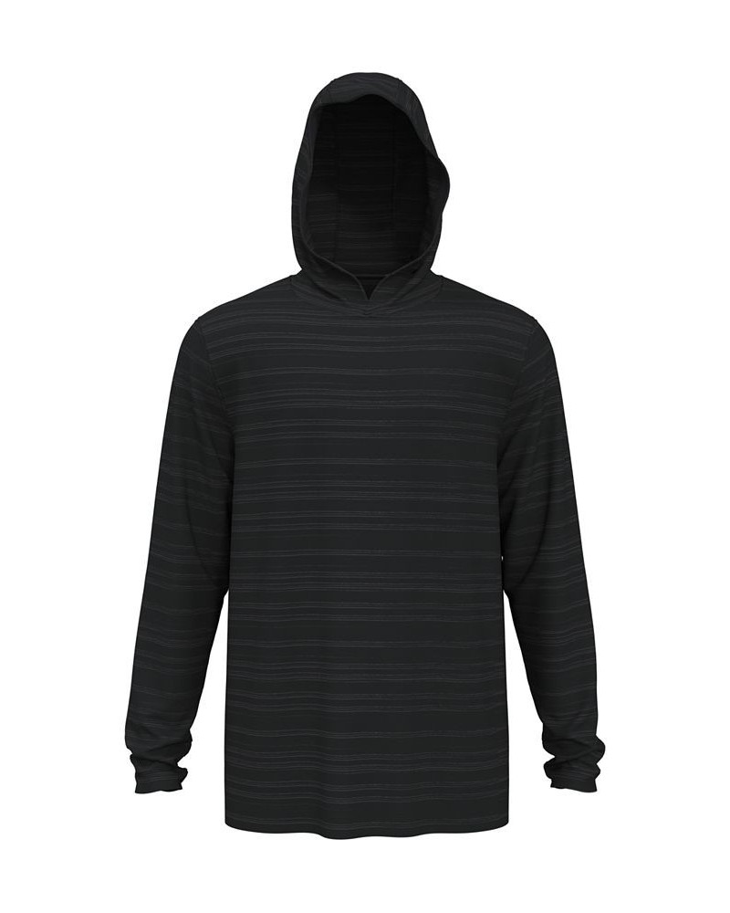 Men's Textured Stripe Performance Golf Hoodie Gray $19.76 Sweatshirt