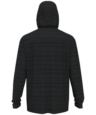 Men's Textured Stripe Performance Golf Hoodie Gray $19.76 Sweatshirt