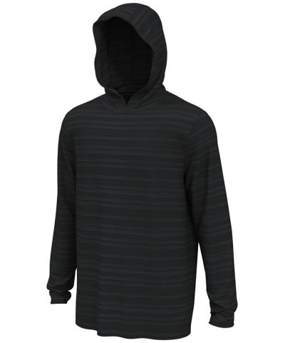 Men's Textured Stripe Performance Golf Hoodie Gray $19.76 Sweatshirt