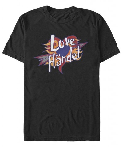 Men's Phineas and Ferb Love Handle Short Sleeve T-shirt Black $18.89 T-Shirts