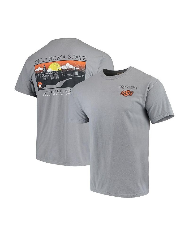 Men's Gray Oklahoma State Cowboys Team Comfort Colors Campus Scenery T-shirt $18.06 T-Shirts