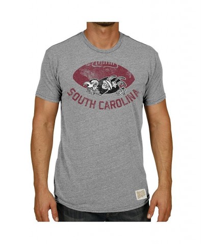 Men's Heather Gray South Carolina Gamecocks Vintage-Like Football Tri-Blend T-shirt $23.84 T-Shirts