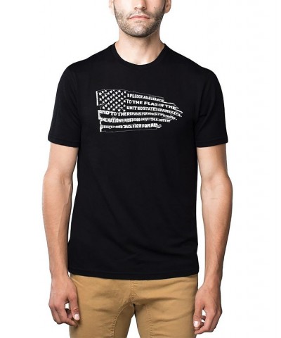 Men's Premium Blend Word Art Pledge of Allegiance Flag T-shirt Black $22.50 T-Shirts