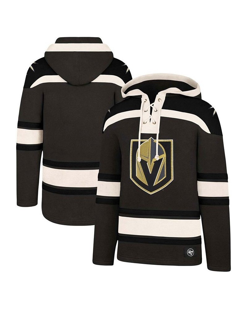 Men's Charcoal, Black Vegas Golden Knights Superior Lacer Pullover Hoodie $54.99 Sweatshirt