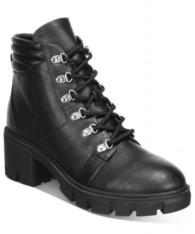 Ruthee Lug Sole Booties Black $23.96 Shoes