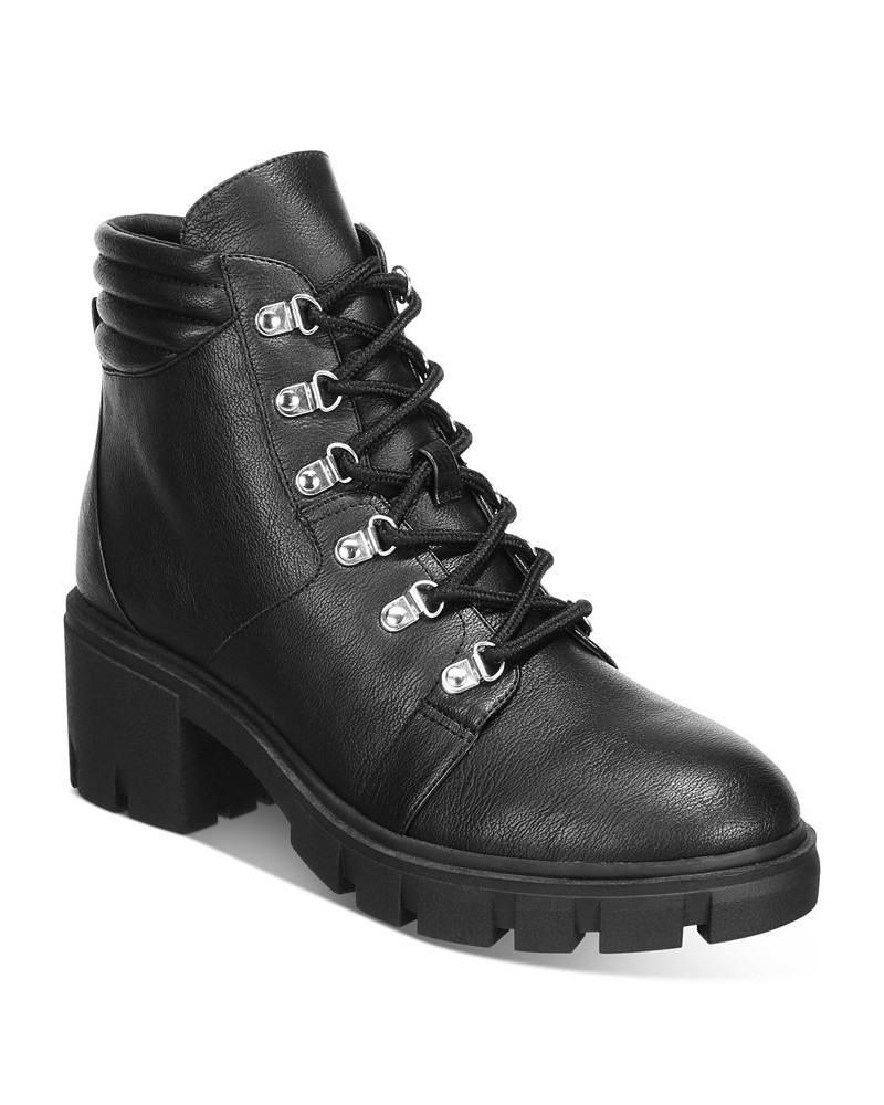 Ruthee Lug Sole Booties Black $23.96 Shoes