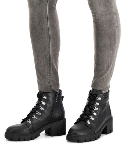 Ruthee Lug Sole Booties Black $23.96 Shoes