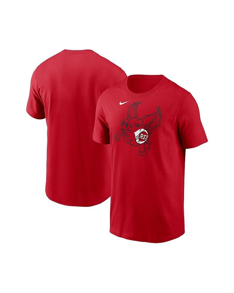 Men's Red Cincinnati Reds Flying Pig Local Team T-shirt $18.45 T-Shirts