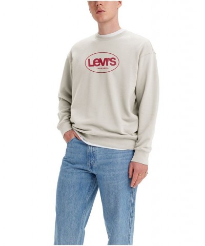 Men's Relaxed-Fit Fleece Sweatshirt Surf Logo Grey $11.06 Sweatshirt