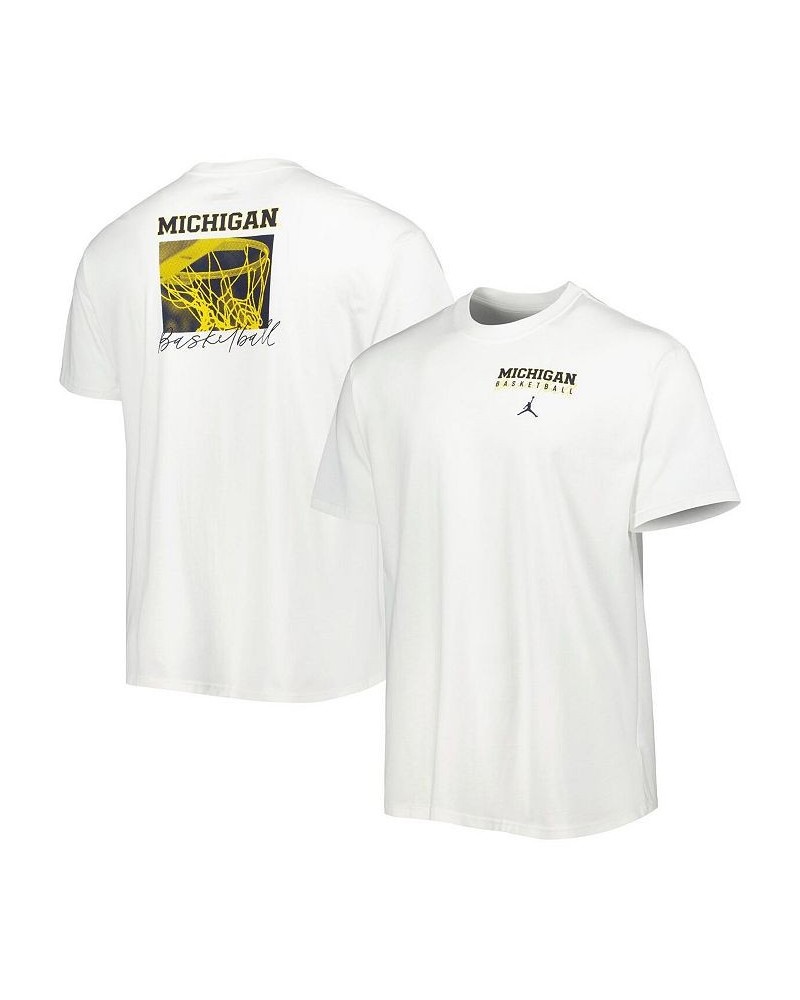 Men's Brand White Michigan Wolverines Basketball Movement Max90 T-shirt $29.49 T-Shirts