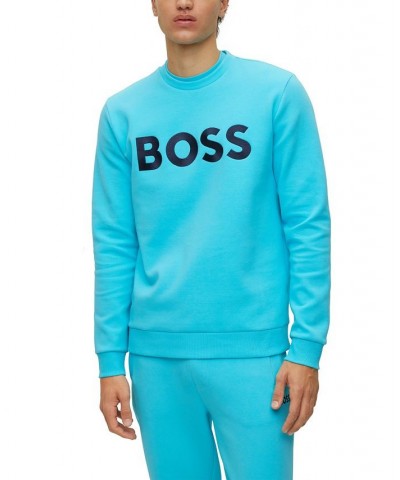 BOSS Men's Contrast Logo Relaxed-Fit Sweatshirt Blue $78.96 Sweatshirt