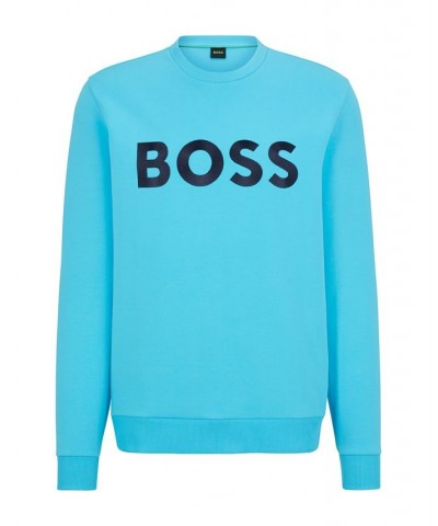 BOSS Men's Contrast Logo Relaxed-Fit Sweatshirt Blue $78.96 Sweatshirt