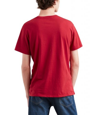 Men's Graphic Logo Batwing Short Sleeve T-shirt Red $15.40 T-Shirts