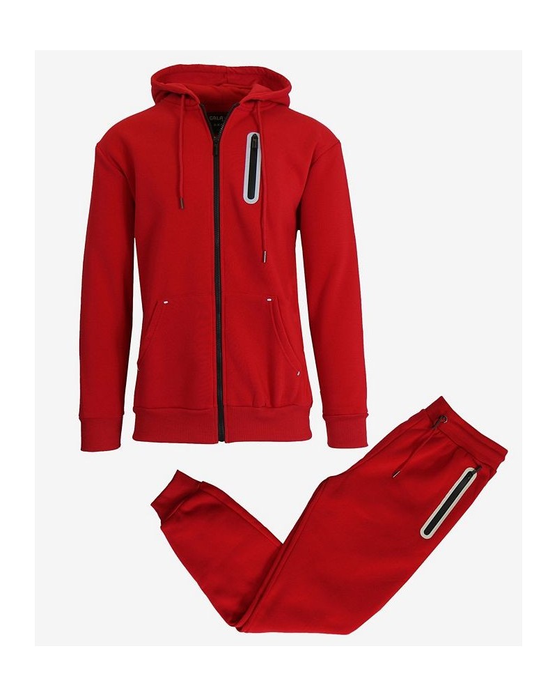 Men's Slim Fit Fleece-Lined Reflective Design Hoodie and Jogger Pants, 2 Piece Set PD05 $33.00 Pants