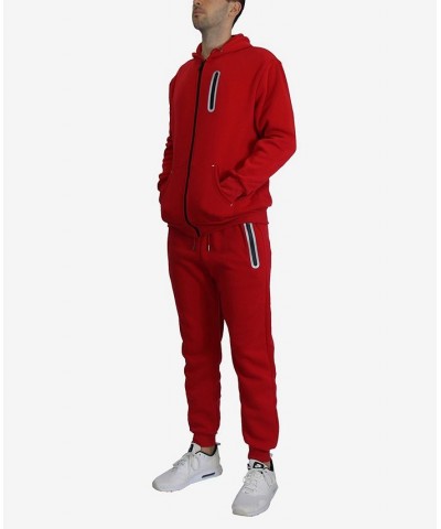 Men's Slim Fit Fleece-Lined Reflective Design Hoodie and Jogger Pants, 2 Piece Set PD05 $33.00 Pants