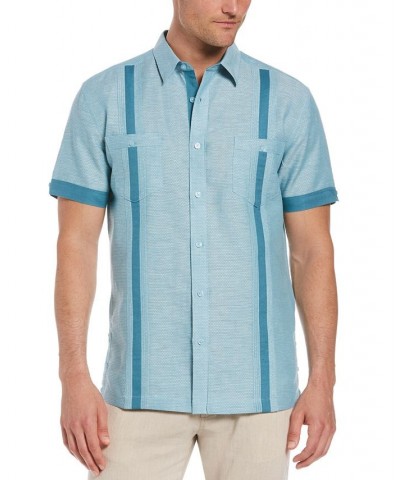 Men's Dobby Guayabera Shirt Blue $40.00 Shirts