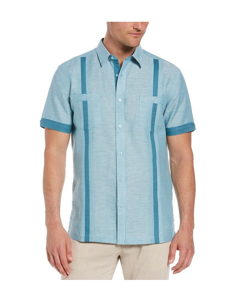 Men's Dobby Guayabera Shirt Blue $40.00 Shirts