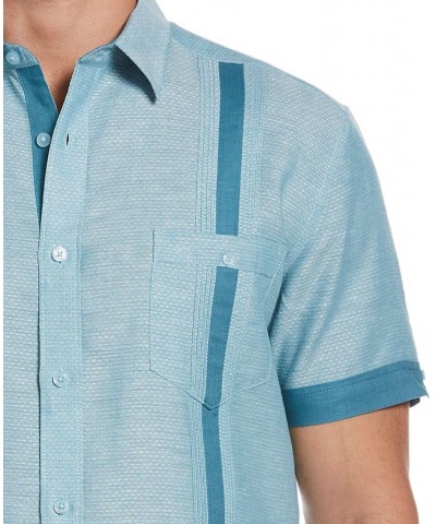 Men's Dobby Guayabera Shirt Blue $40.00 Shirts