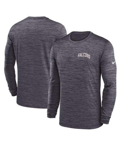 Men's Charcoal Atlanta Falcons Sideline Velocity Athletic Stack Performance Long Sleeve T-Shirt $24.20 T-Shirts