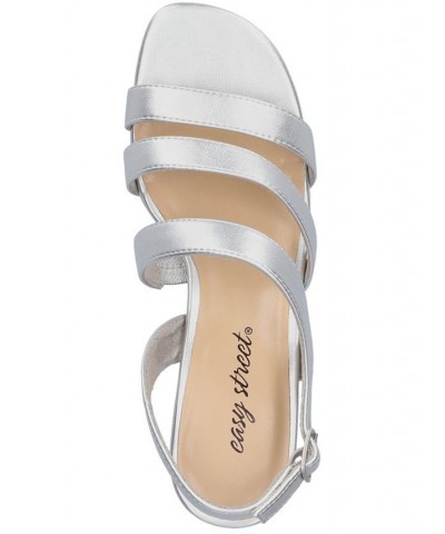 Women's Como Heeled Sandals Silver $40.50 Shoes