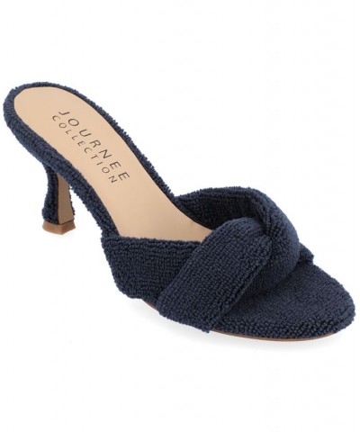 Women's Mannon Terry Cloth Heel Blue $42.30 Shoes