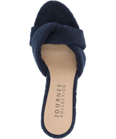 Women's Mannon Terry Cloth Heel Blue $42.30 Shoes