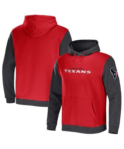 Men's NFL x Darius Rucker Collection by Red, Charcoal Houston Texans Colorblock Pullover Hoodie $30.36 Sweatshirt