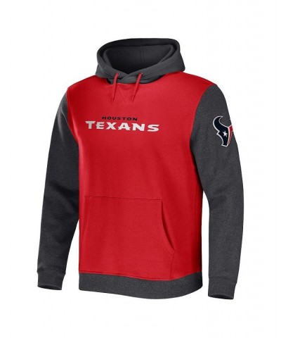 Men's NFL x Darius Rucker Collection by Red, Charcoal Houston Texans Colorblock Pullover Hoodie $30.36 Sweatshirt