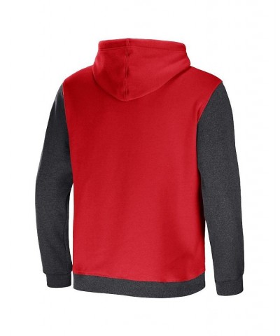 Men's NFL x Darius Rucker Collection by Red, Charcoal Houston Texans Colorblock Pullover Hoodie $30.36 Sweatshirt