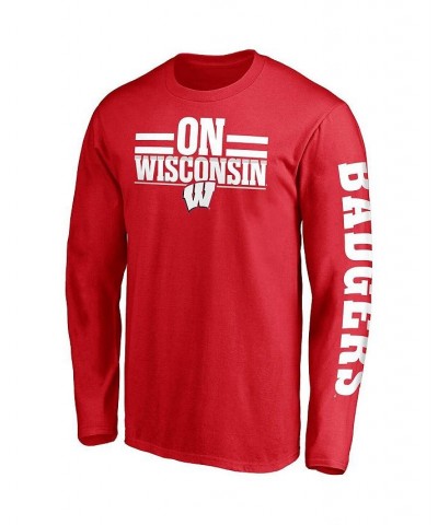 Men's Red Wisconsin Badgers Hometown 2-Hit Long Sleeve T-shirt $20.87 T-Shirts