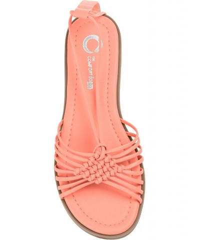 Women's Jess Tie-Up Sandals Orange $36.80 Shoes