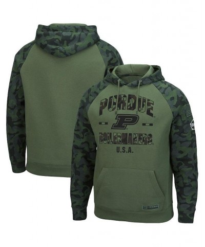 Men's Olive, Camo Purdue Boilermakers OHT Military-Inspired Appreciation Raglan Pullover Hoodie $33.75 Sweatshirt