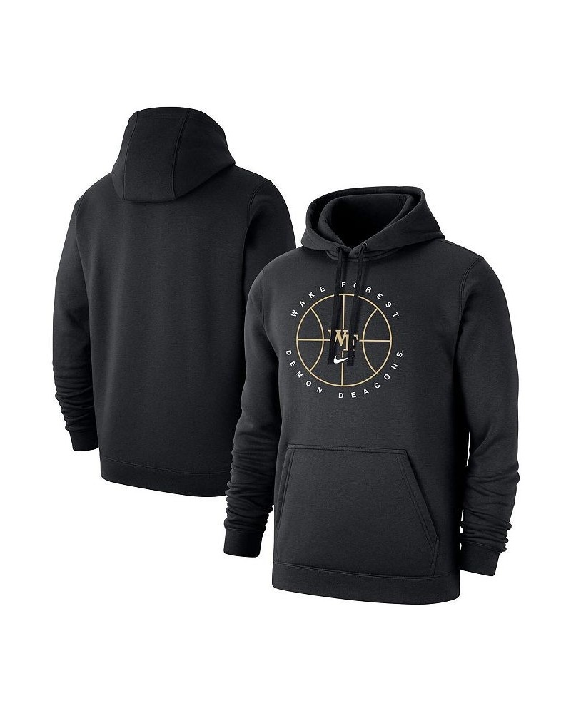 Men's Black Wake Forest Demon Deacons Basketball Icon Club Fleece Pullover Hoodie $37.40 Sweatshirt