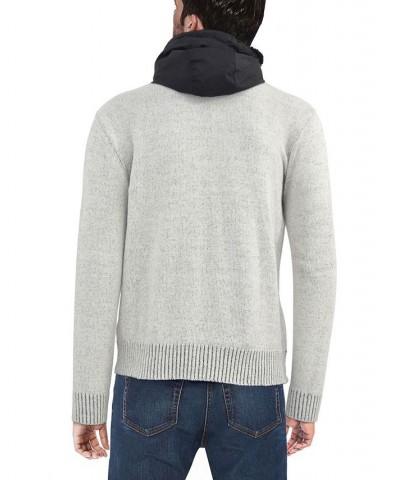 Men's Full-Zip Sweater Jacket with Fluffy Fleece Lined Hood Gray $40.56 Sweaters