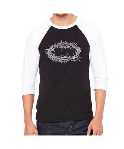 Crown of Thorns Men's Raglan Word Art T-shirt Black $18.00 T-Shirts