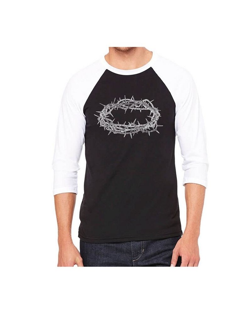 Crown of Thorns Men's Raglan Word Art T-shirt Black $18.00 T-Shirts