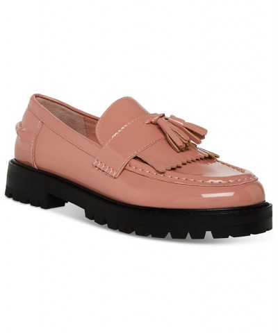 Women's Minka Tasseled Kiltie Lug-Sole Loafers Pink $50.14 Shoes