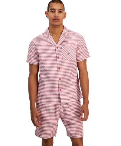 Men's Relaxed-Fit Check Camp Shirt Pink $42.40 Shirts