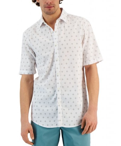 Men's Mecca Classic-Fit Textured Medallion-Print Button-Down Shirt White $12.31 Shirts