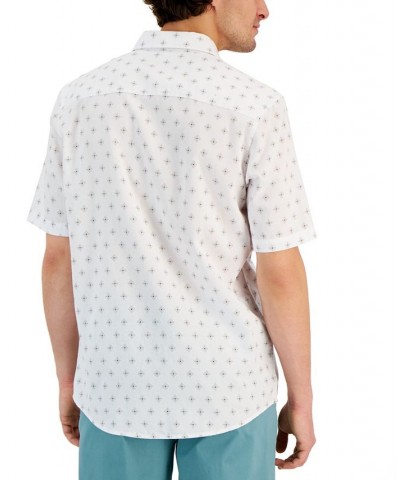 Men's Mecca Classic-Fit Textured Medallion-Print Button-Down Shirt White $12.31 Shirts